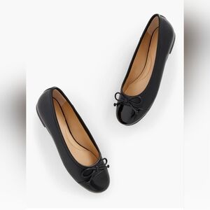 Talbots Nappa Black Ballet Flats Sz 8